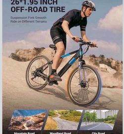 Electric Bike for Adults,36V Built-in Invisible Removable Battery,350W Brushless Motor(Peak 450W) Electric Mountain Bike,26" Tires New in box