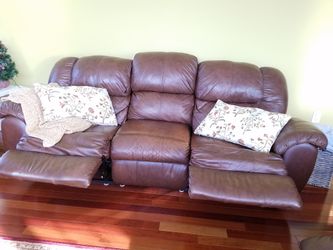 Genuine Leather Couch and Loveseat