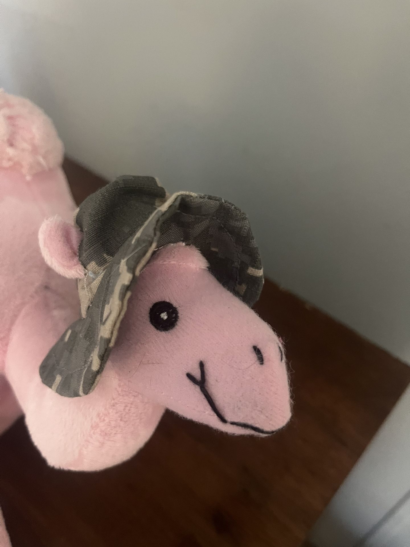 Afghan Pink Camel Plushie Stuffed Animal In Bucket Hat