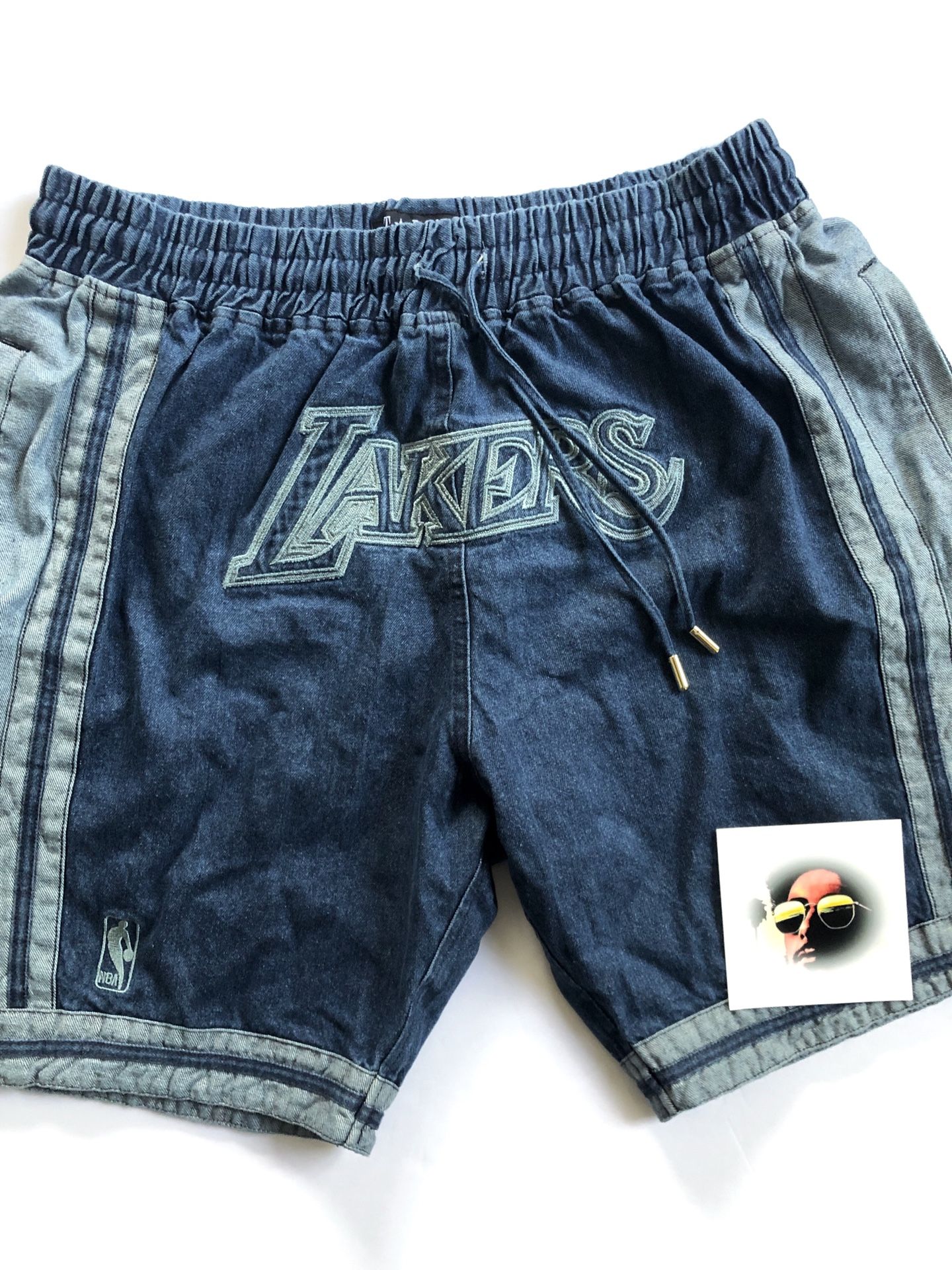 LA Lakers Denim Jean Shorts w/ Pockets - Mens XL