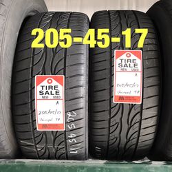 2 used tires 205/45/17 Uniroyal