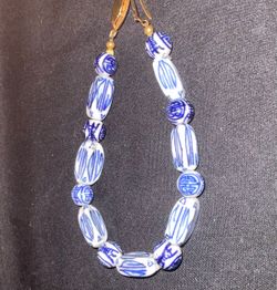 Blue and White Porcelain Bead Bracelet