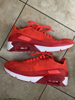 Nike Air Max 90 Ultra 2.0 Flyknit Mens 'Bright Crimson' Sneakers