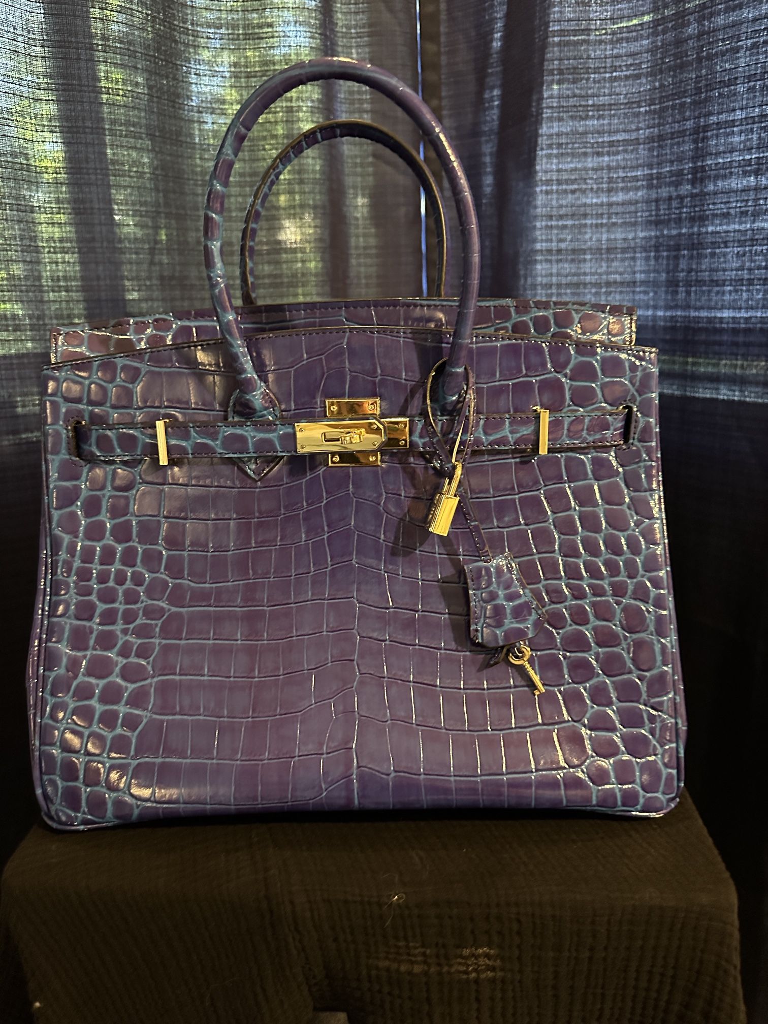 Hermes Purple Snake Leather Dupe