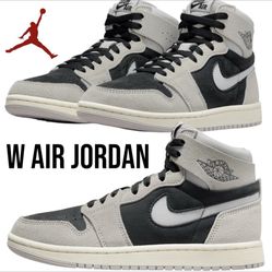Nike Air Jordan 1 Zoom CMFT 2 Grey Black  Men Size 8.5/ Fits Women 10