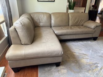 Leather chaise sofa