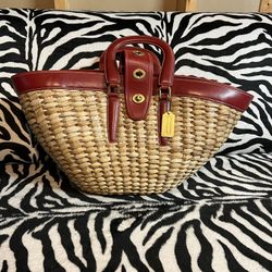 Rare Vintage Coach Ratan Basketweave Bag