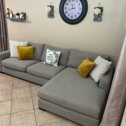 Beautiful And Super Comfortable Grey Sectional Couch 
