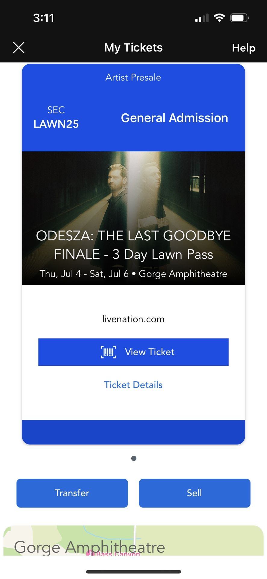 Odesza 3- Day GA Ticket