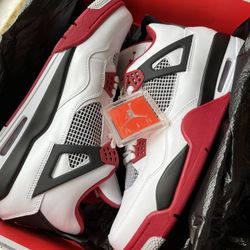 Air Jordan 4 Retro White/varsity Red-black Size 13