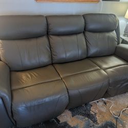 Leather Recliner Sofa and Recliner Chair