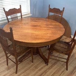 American Red Ball Co - Classic Oak Round Ball Dining Extension Table