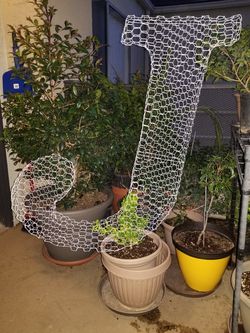 "J" Topiary Plant - 36" White