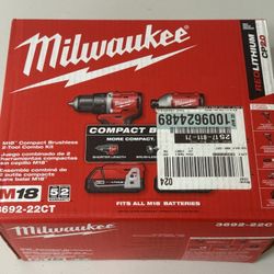 Milwaukee Tool 3692 22Ct M18 Compact Brushless 2~ Tool Combo Kit
