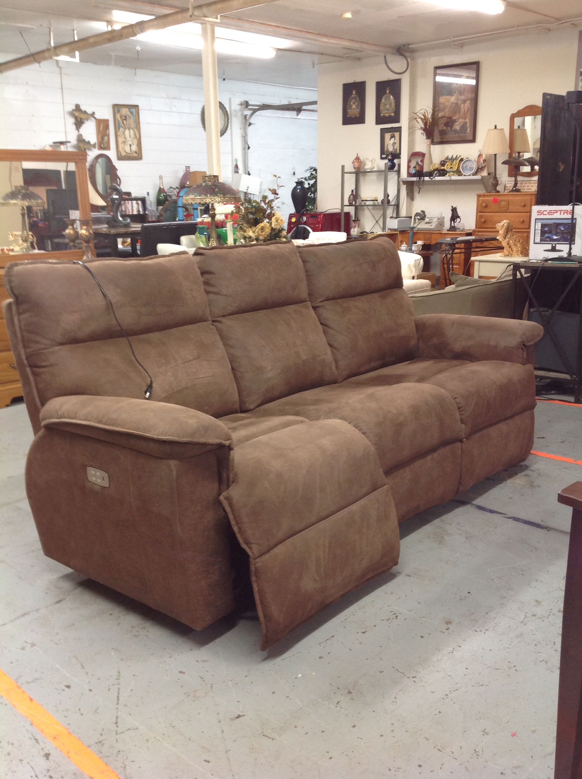 Full Size Power Electric Recliner Sofa w/ Adjustable Head Rest For Sale 