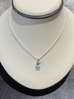 Silver Round Cubic Zirconia Pendant Necklace
