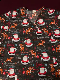 Rudolph The Red Nose Reindeer Scrub Top