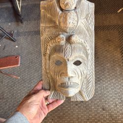 Authentic Wooden Mask One Piece Of Wood 