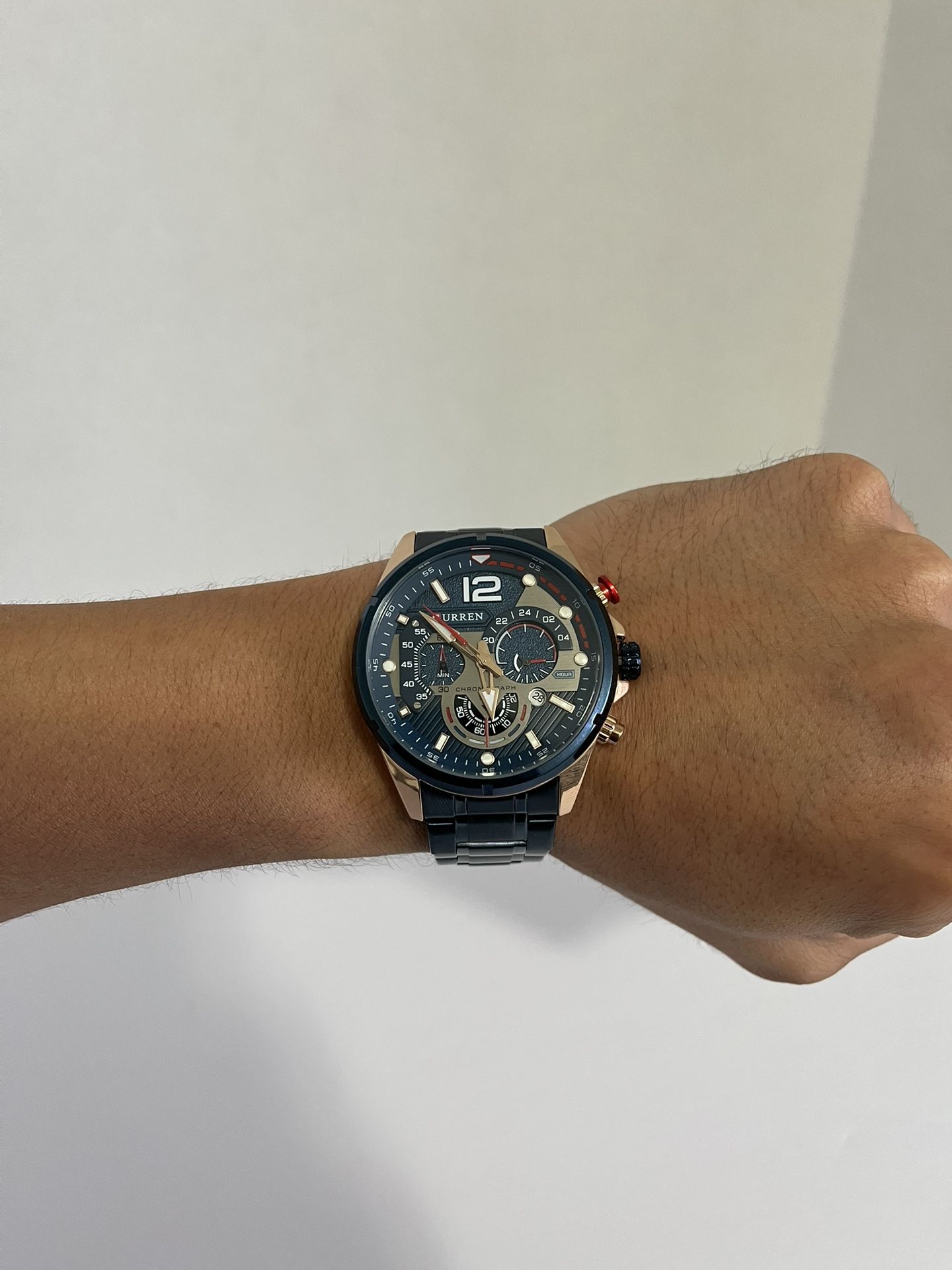 Curren Men’s Chronograph Watch – Blue/Gold – Brand New in Box