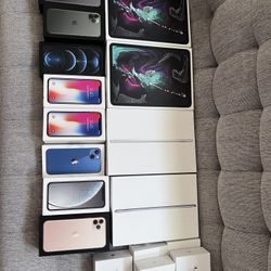 Boxes Only Of Apple Ipads Iphones and Airpods Pro