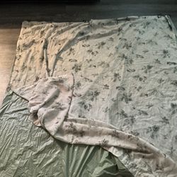 Shower curtain with hangers and liner.  Like new