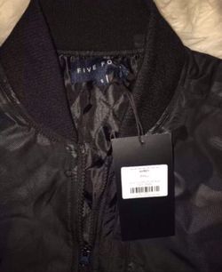 NEW Men's Five Four Black Camo Bomber Jacket size Small