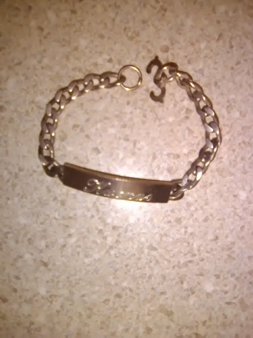 Sterling Silver bracelet. SOLID 925 Fine Jewelry. GREEK. Engraved " KOSTAS " Kosta Konstantinos