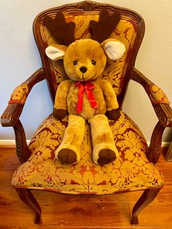 1980s Large 27”  Plush Reindeer Stuffed Animal