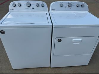 Silver panel Whirlpool  washer and Whirlpool dryer extra large load capacity In excellent working condition with warranty extra for delivery same day.
