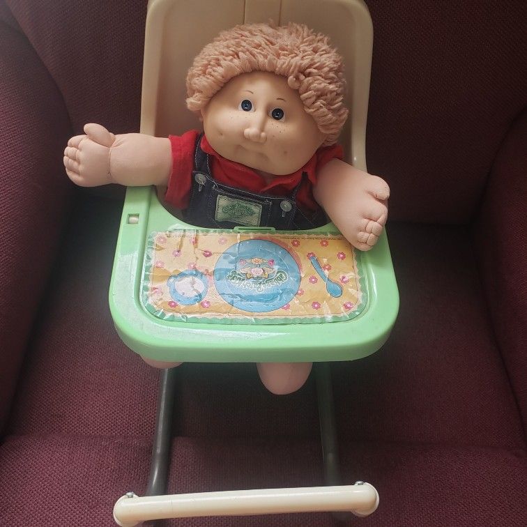 Cabbage Patch Doll And High Chair