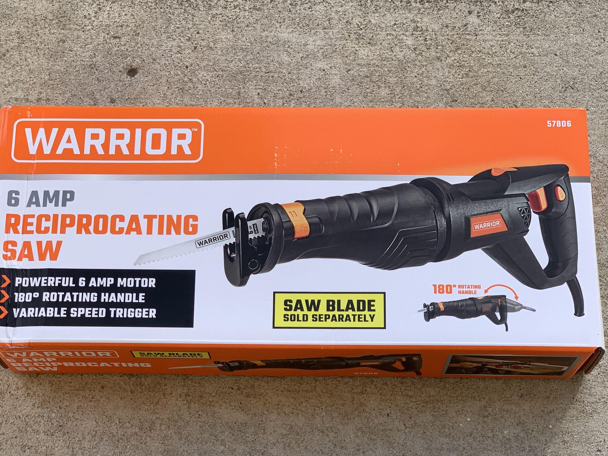 New Warrior Reciprocating Saw 180 Degree Rotating Handle Variable Spee