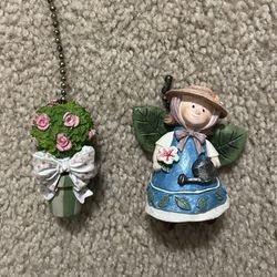 Ceiling Fan Chain Pulls Garden Angel/Topiary Tree Set of 2