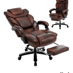 Reclining Office Chair w/Foot Rest, Back Support -Heavy Duty Wide Seat