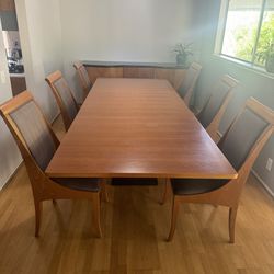 Extendable Wooden Dining Room Table With 6 Chairs