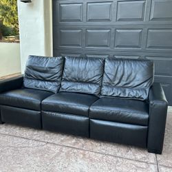 Ethan Allen Leather Reclining Sofa