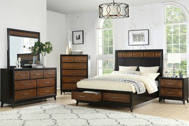 Brand new black/bamboo queen bed frame + dresser + mirror + nightstand  bed frame + dresser + mirror + nightstand