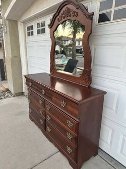 Wooden Dresser with Mirror
