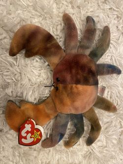 Beanie Babie Collection. Claude The Crab. Retired 