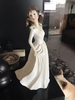 12” Tall Plaster Victorian Lady Figurine