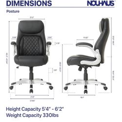 Ergonomic Black  Office Chair PU Leather