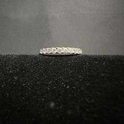 11 Stone .925 Sterling Silver Wedding Band Ring