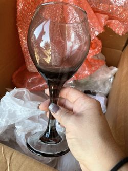 Wine Glasses - Translucent Black Wine Goblets - X 8 *Brand New*