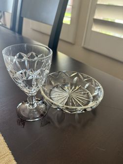 Crystal Small Glass And Small Bowl/ Plate 