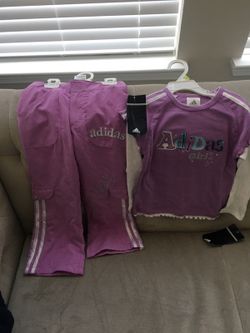 Girls Size 4 Adidas Pink top with matching track suit pants!