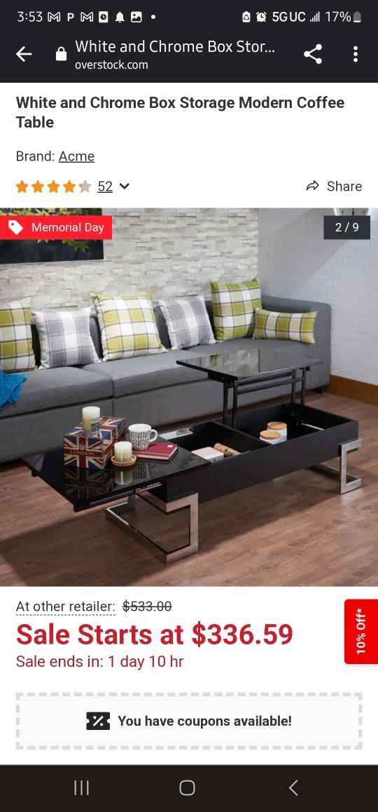 Modern Lift top Coffee Table With Storage