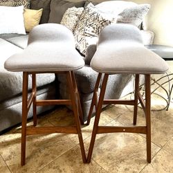 2 Fabric Bar Stools