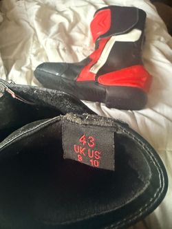 Motorcycle Boots Black Red Size 10 US