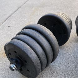 Adjustable Dumbells Up To 30 Lbs Each!
