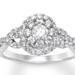 Diamond Engagement Ring 1 CT TW 14 K White Gold