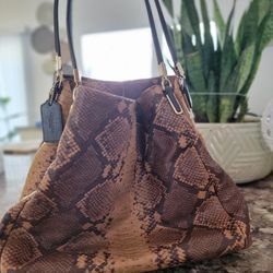 Like New Coach Phoebe Snake Skin Embossed Leather Purse (Limited Edition)